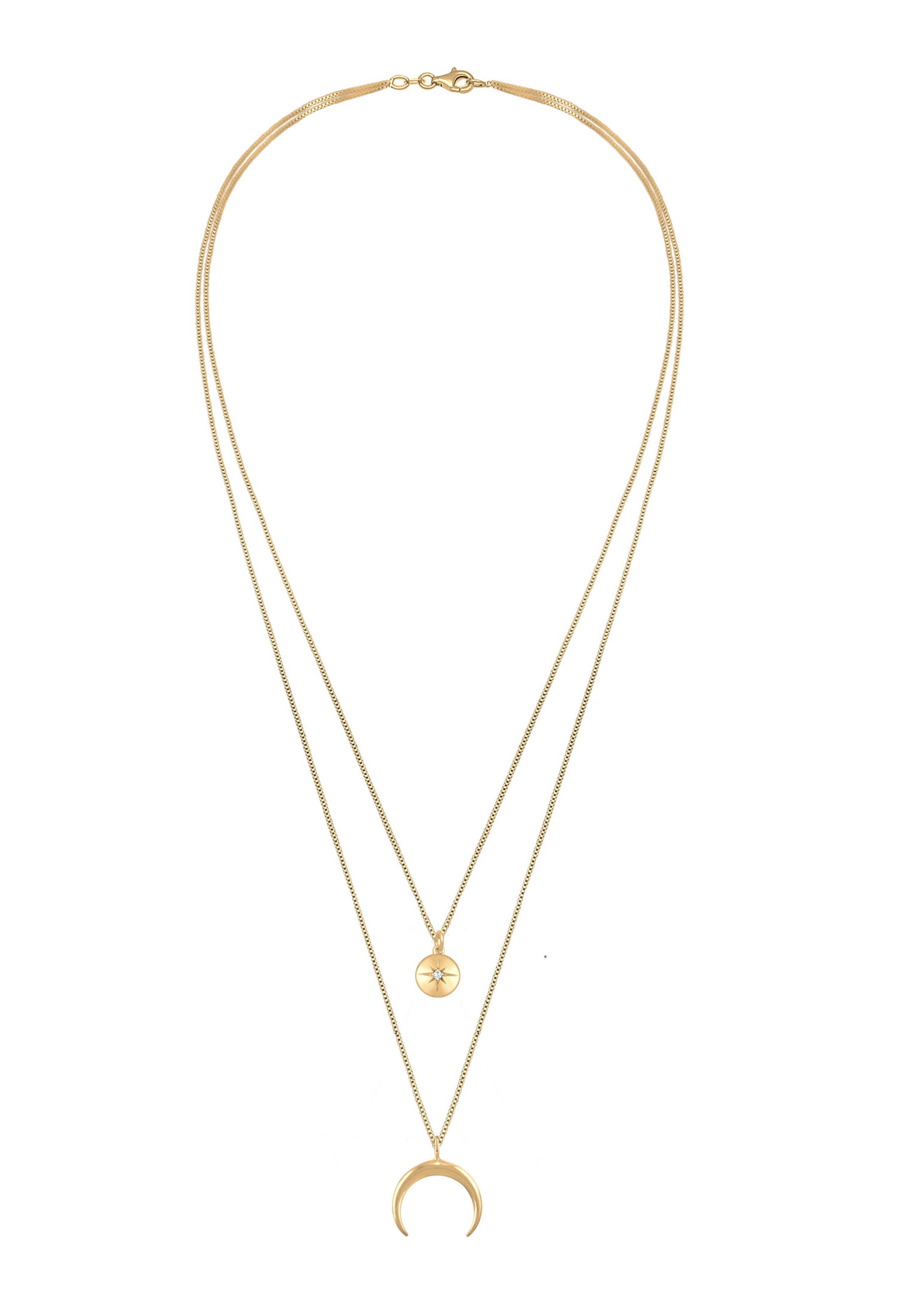 Chaîne 'Astro, Halbmond, Sterne' ELLI en or : devant