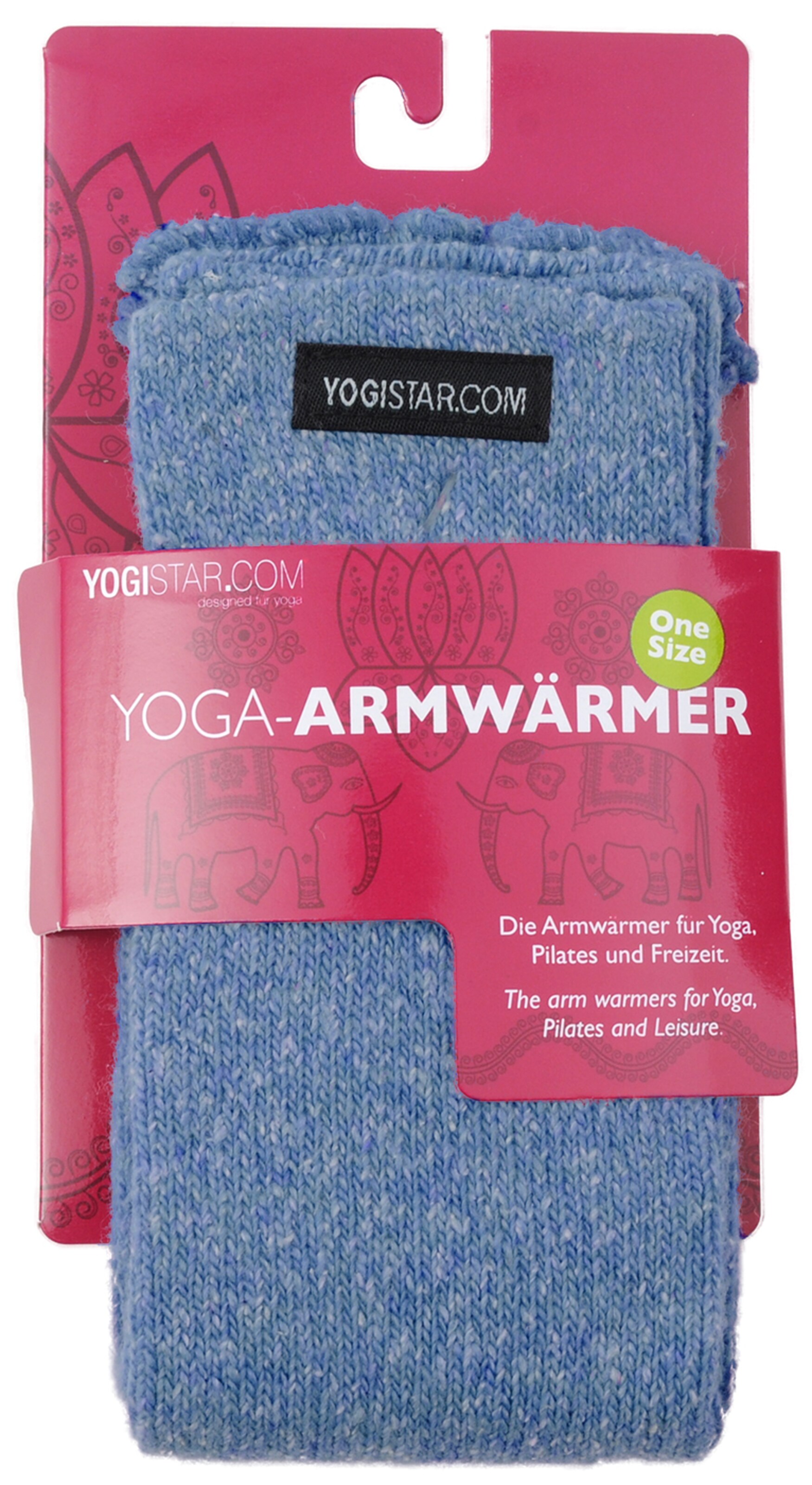 YOGISTAR.COM Yoga Armwärmer in Blau: Vorderseite