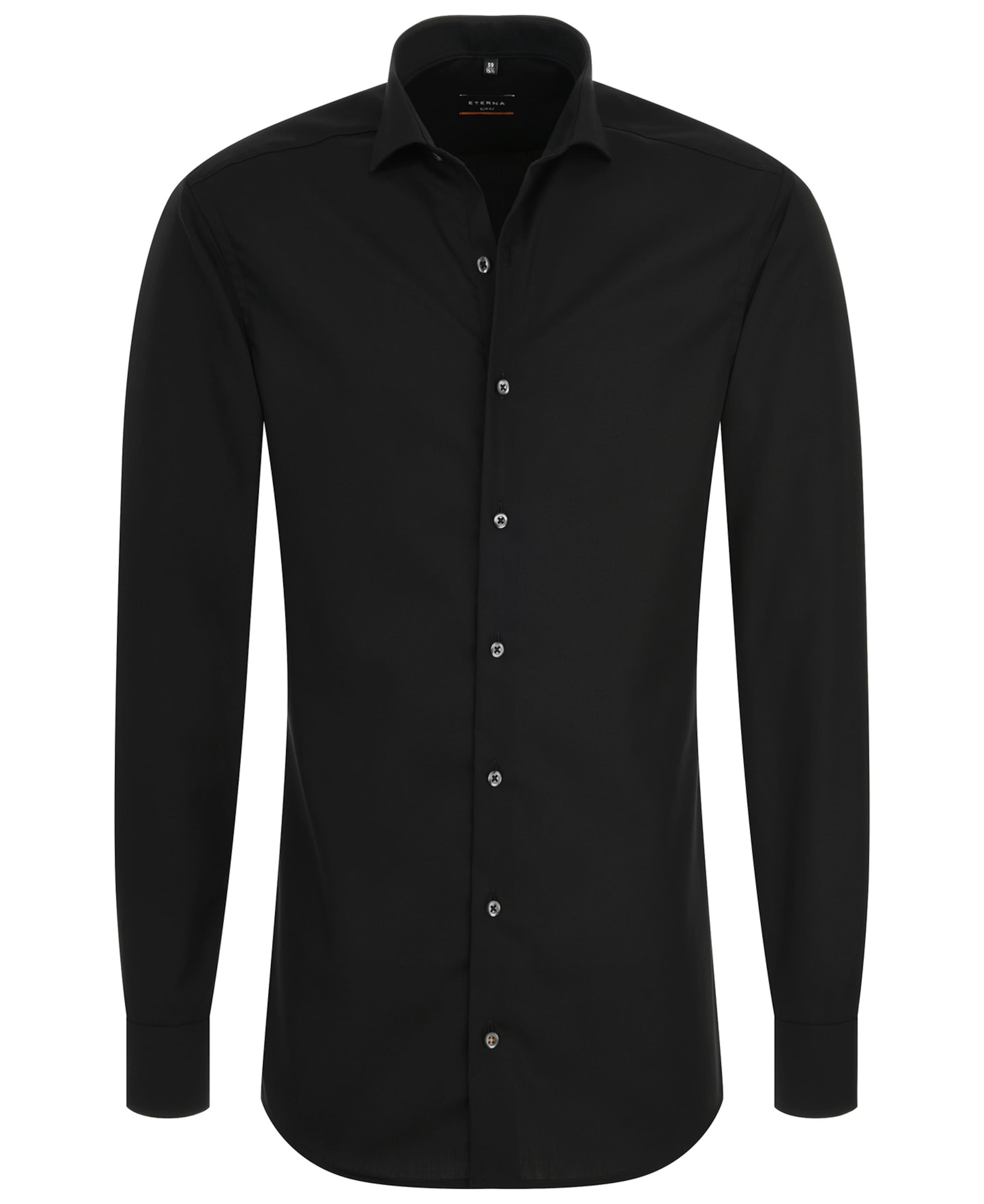 ETERNA Slim Fit Hemd in Schwarz: Vorderseite