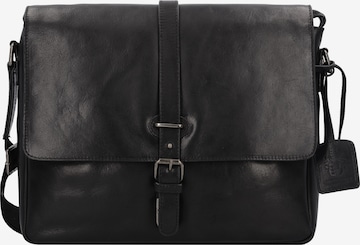 LEONHARD HEYDEN Document Bag 'Roma' in Black: front