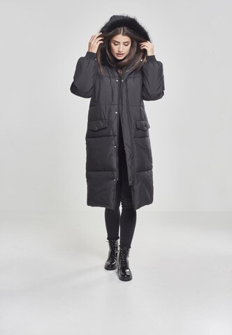 Urban Classics Winter Coat in Black: front