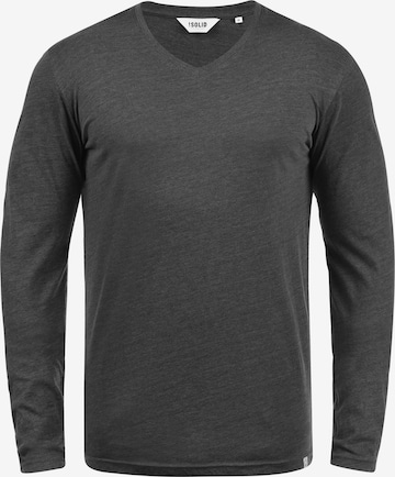 !Solid Langarmshirt 'Beda' in Grau: predná strana