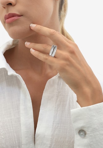 ELLI PREMIUM Ring 'Twisted' in Silver: front