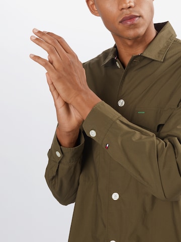 TOMMY HILFIGER Regular fit Button Up Shirt 'Officer' in Green