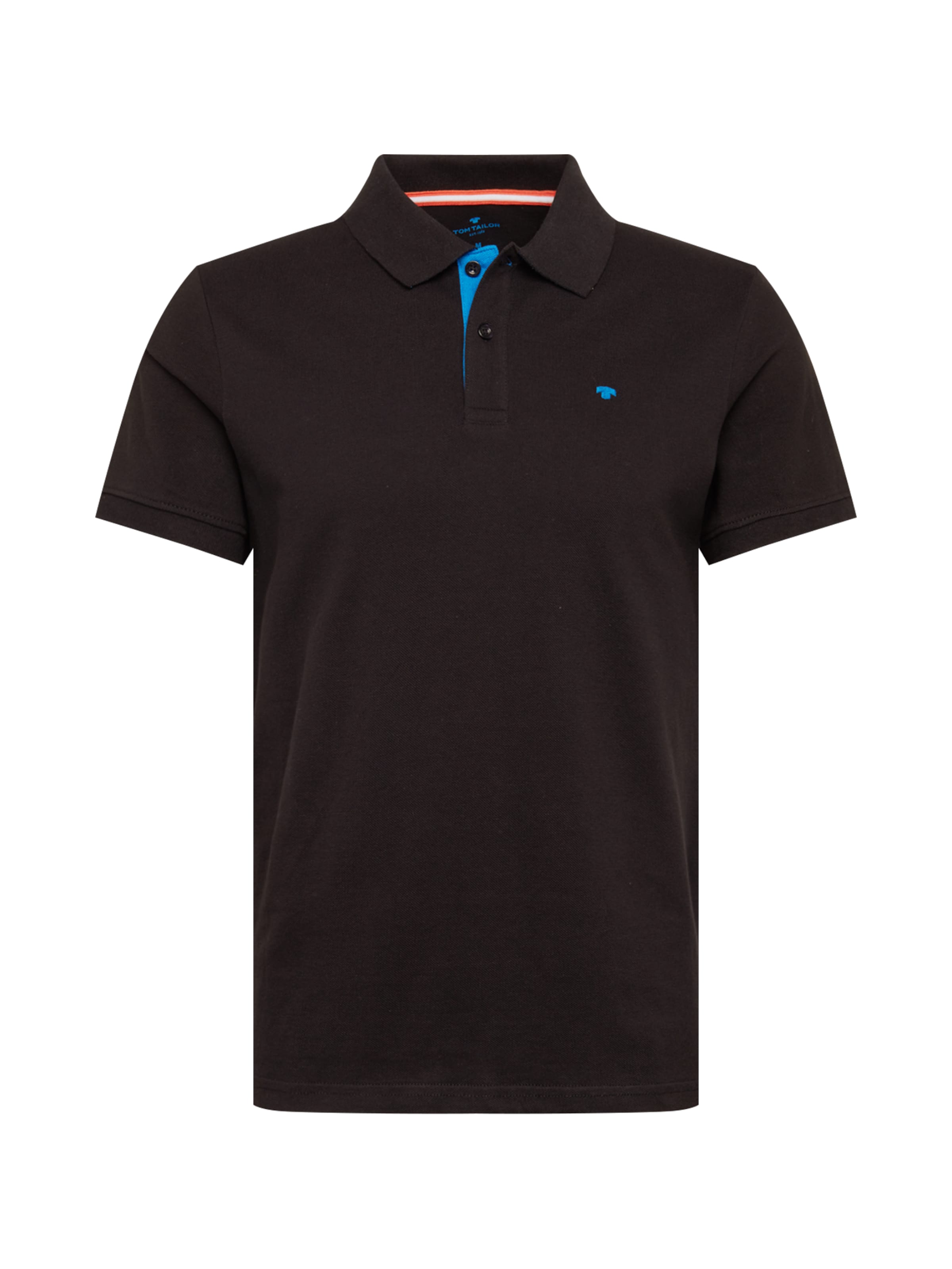 melns TOM TAILOR Standarta piegriezums T-Krekls: no priekšpuses