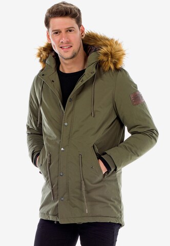CIPO & BAXX Winter Parka 'Army' in Green: front