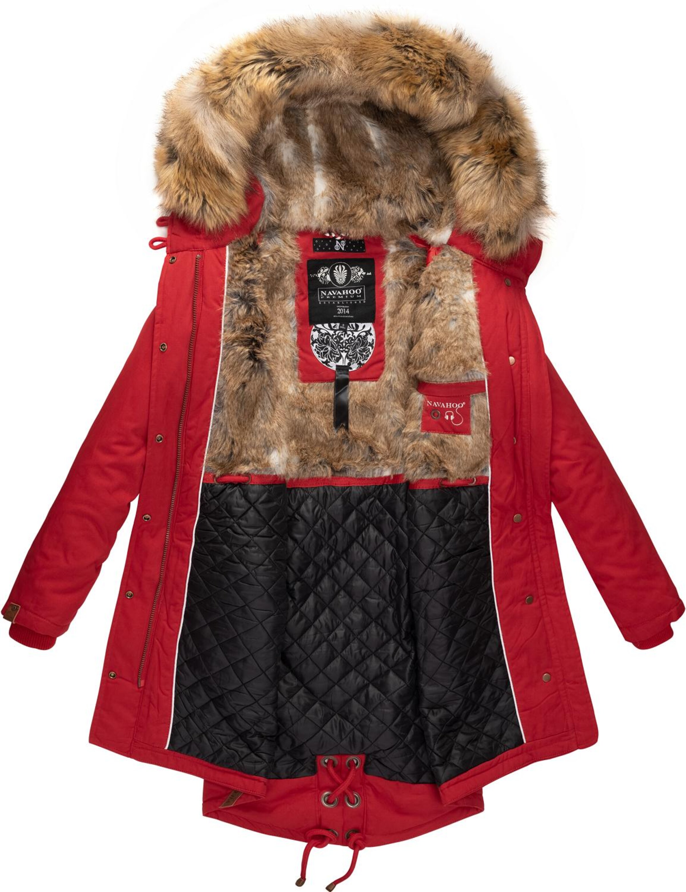 NAVAHOO Vinterparkas 'Rosinchen' i röd