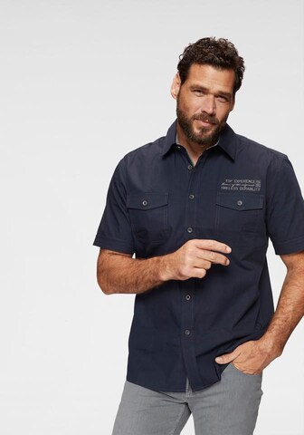 Man's World Comfort fit Button Up Shirt in Blue