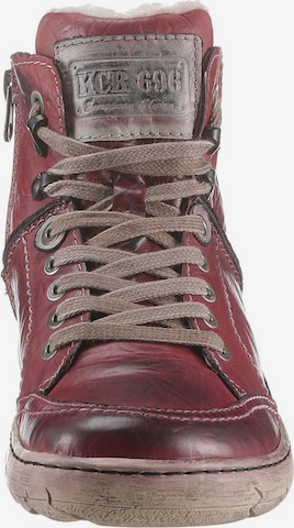 KACPER Lace-Up Ankle Boots in Red