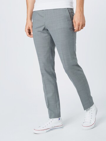 JACK & JONES Slim fit Pleated Pants 'Solaris' in Grey: front