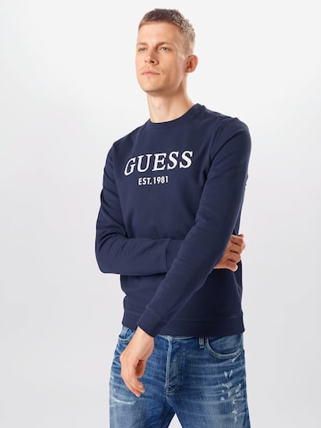 GUESS Regular Fit Sweatshirt 'Bastian' in Blau: predná strana