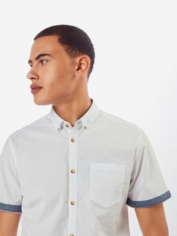 TOM TAILOR Regular fit Button Up Shirt 'RAY' in White