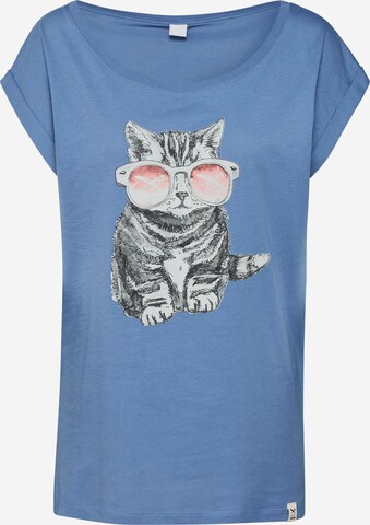 Iriedaily Shirt 'Iriecat' in Blauw: voorkant