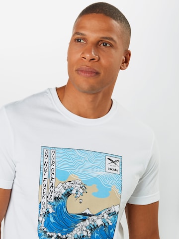 Iriedaily - Ajuste regular Camiseta 'Trash Wave' en blanco