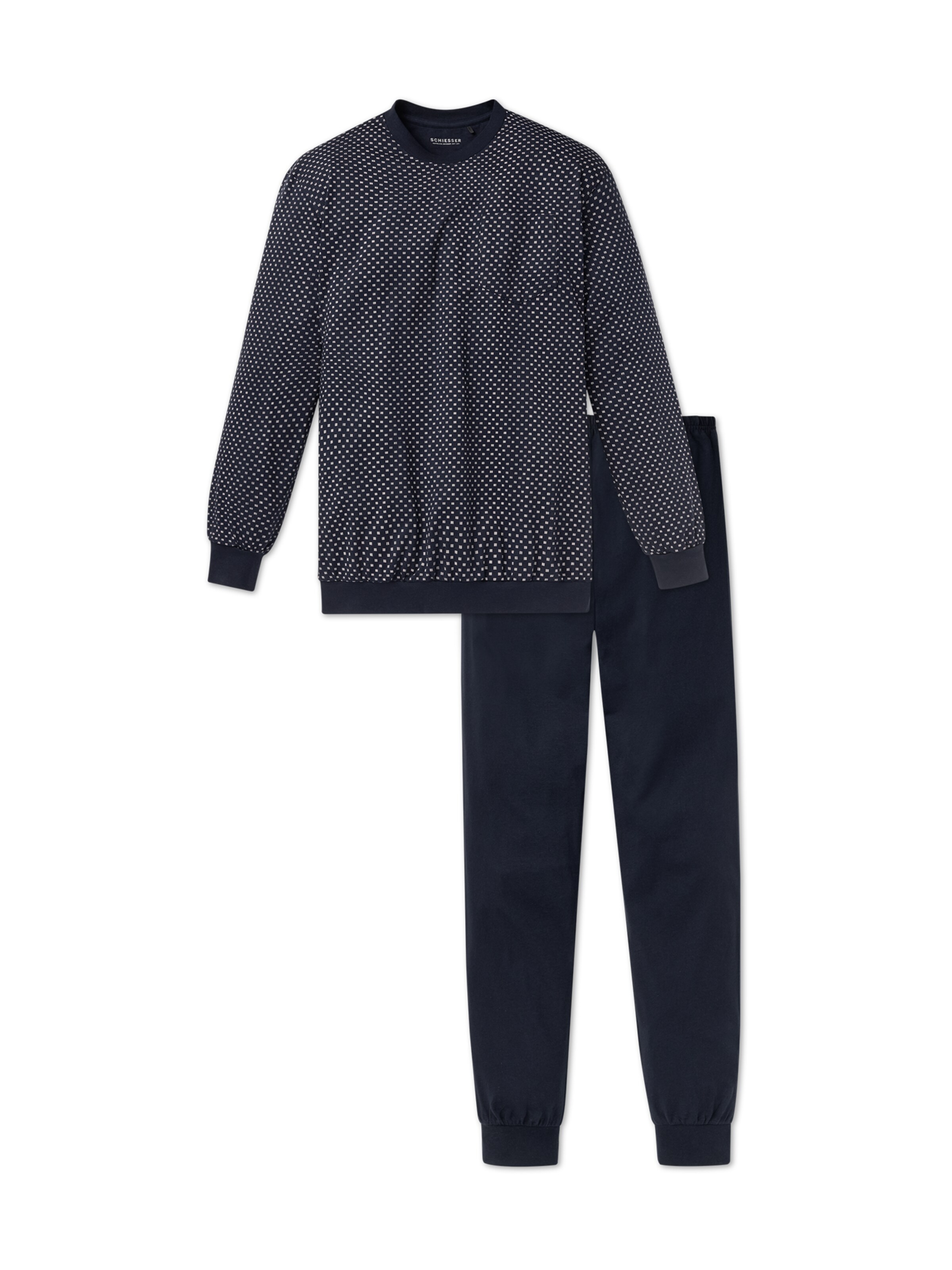 SCHIESSER Pajamas long in Blue: front