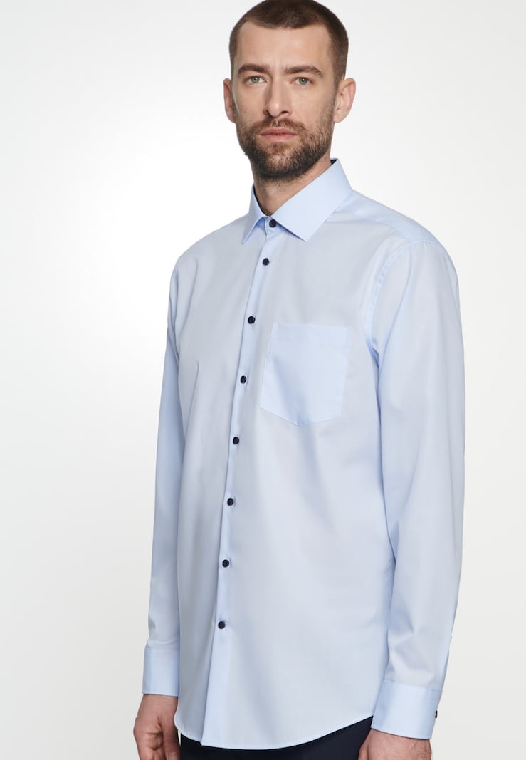 Plus Sizes SEIDENSTICKER Button-up shirts Light Blue