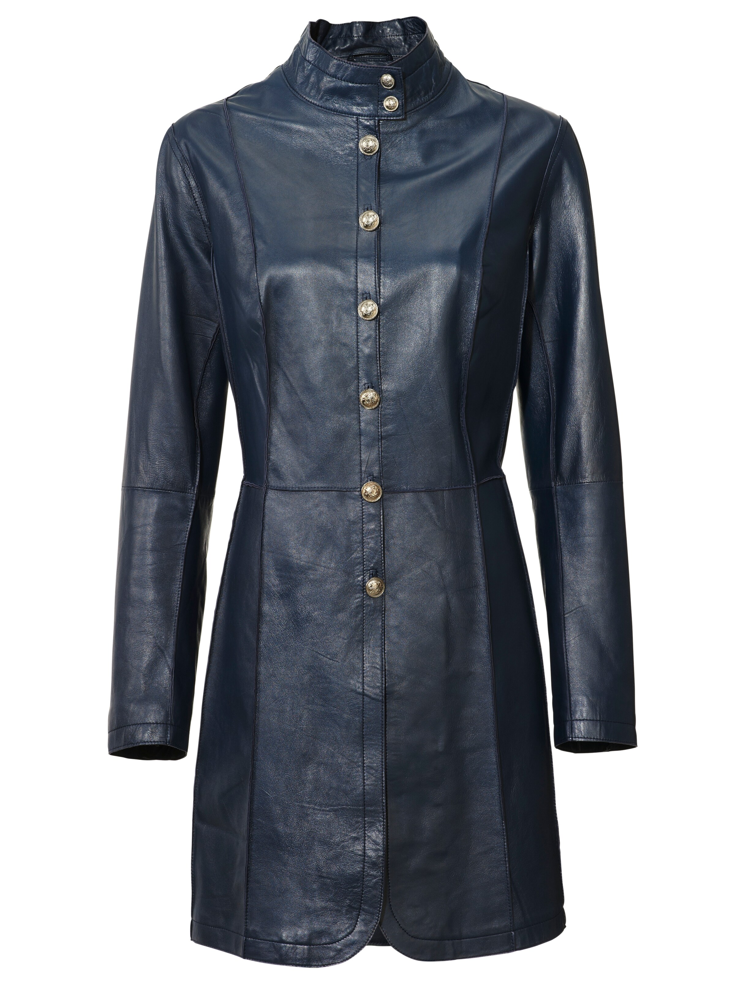 heine - Ledermantel in ultramarinblau