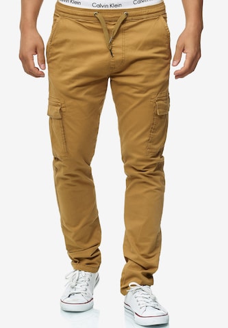 INDICODE JEANS Regular Cargobroek 'Broadwick' in Bruin: voorkant