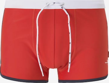 Shorts de bain 'Tim' TOM TAILOR en rouge : devant