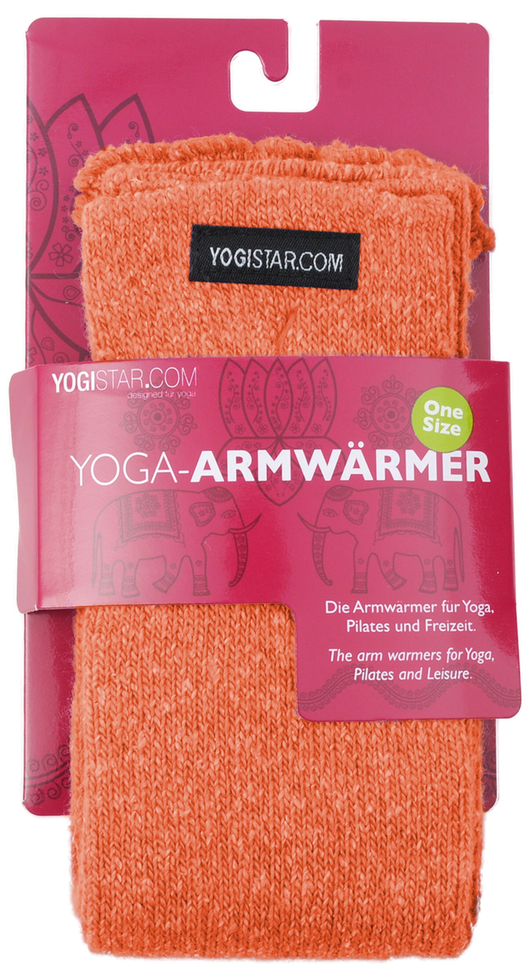 YOGISTAR.COM Yoga Armwärmer in Orange: Vorderseite