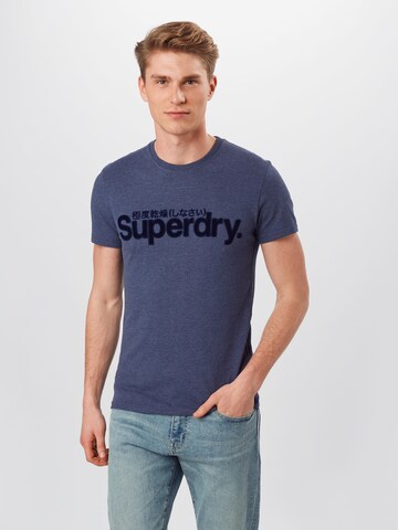 Superdry Regular Fit T-Shirt in Blau: predná strana