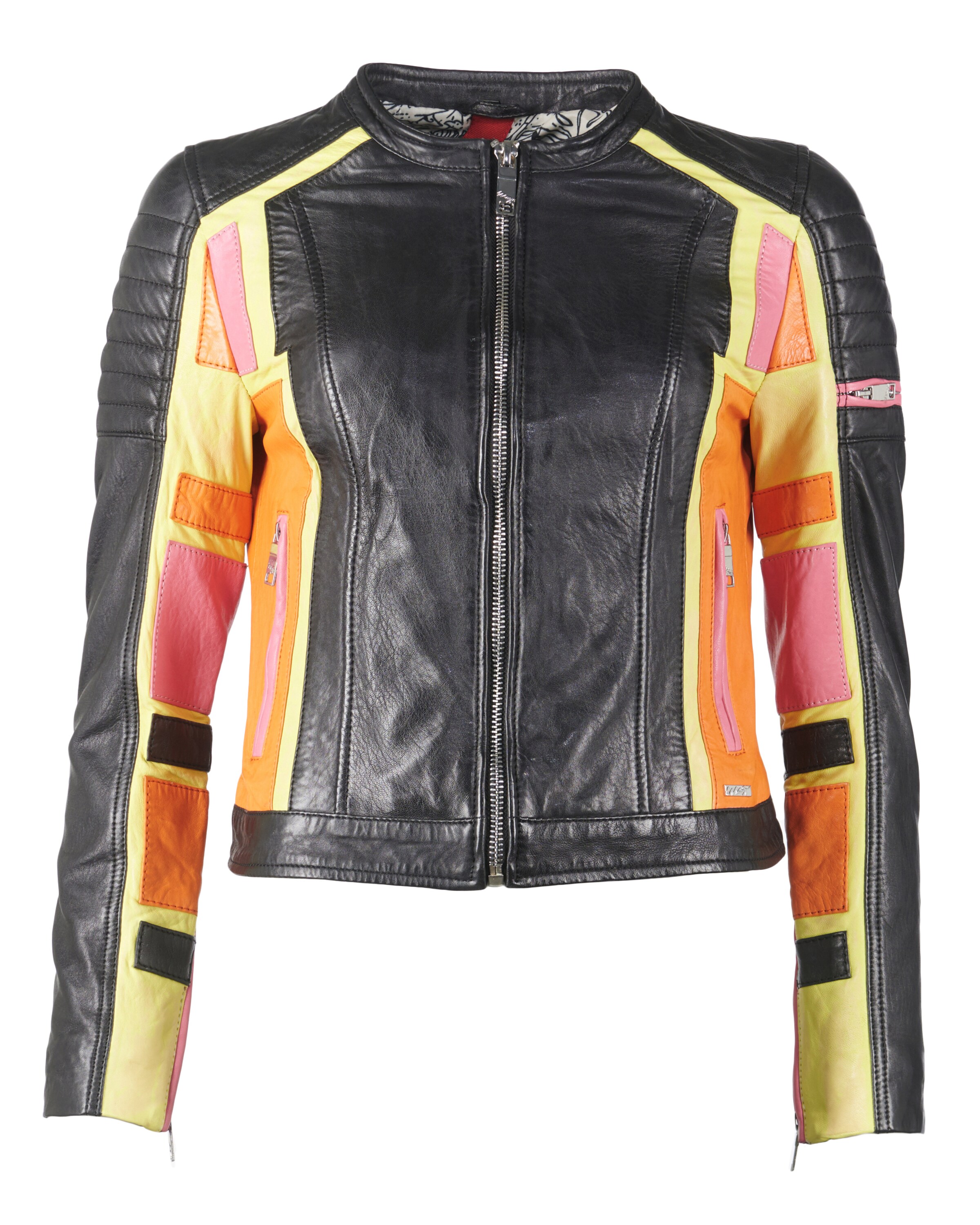 Maze Lederjacke 'Nebraska' in Schwarz: Vorderseite