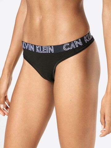 Calvin Klein Underwear Thong 'THONG' in Black: front