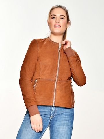 Maze Between-Season Jacket ' Gardi ' in Brown: front