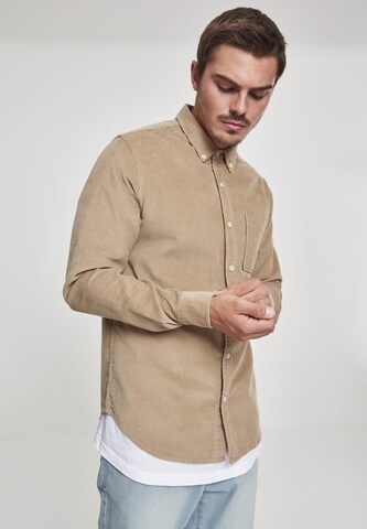 Regular fit Camicia di Urban Classics in beige: frontale