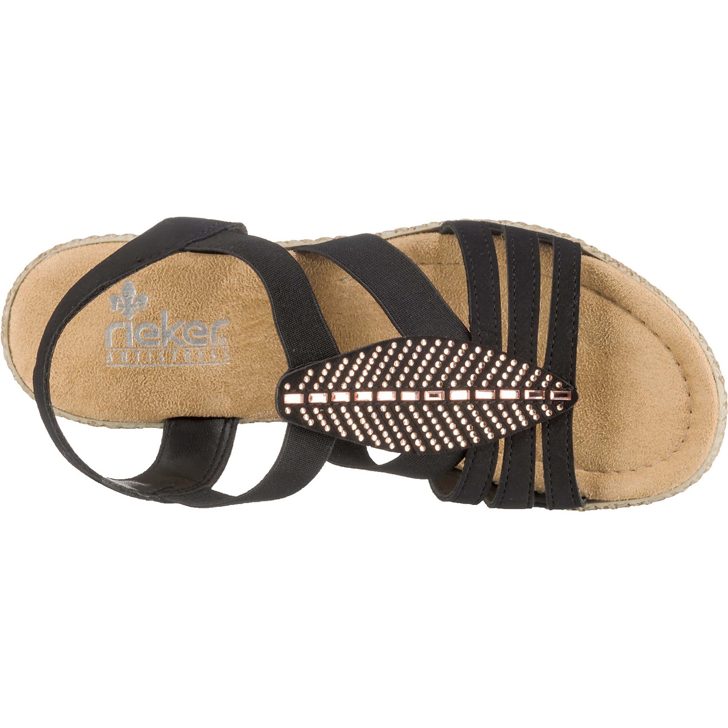 Rieker Strap Sandals in Black