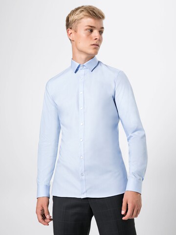 Coupe slim Chemise business OLYMP en bleu : devant