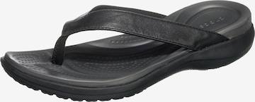 Crocs T-Bar Sandals 'Capri V' in Black: front