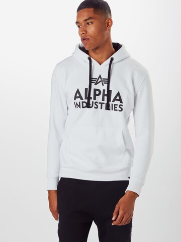 ALPHA INDUSTRIES Sweatshirt in Wit: voorkant