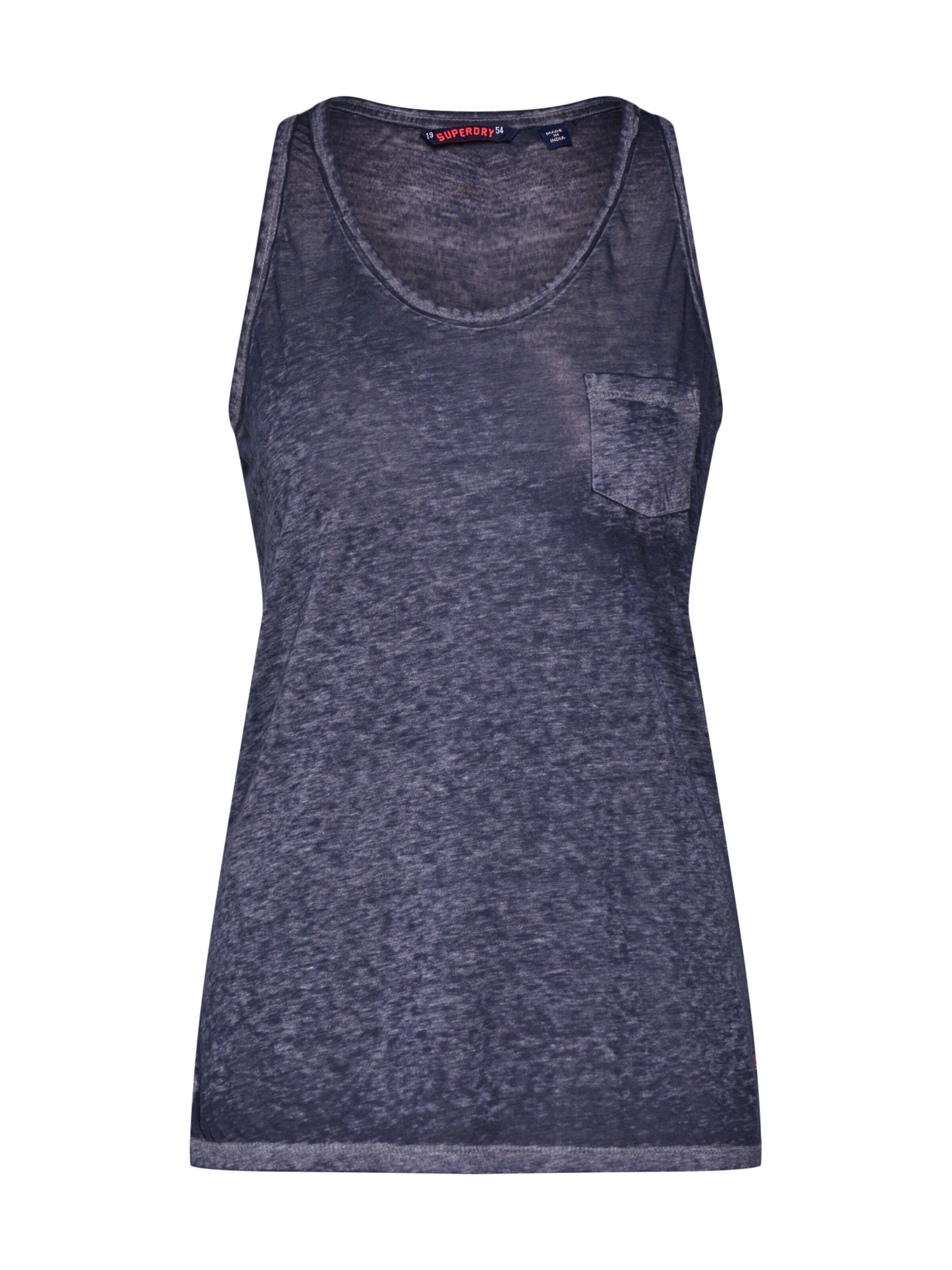 Superdry - Top 'BURNOUT POCKET VEST' in dunkelgrau