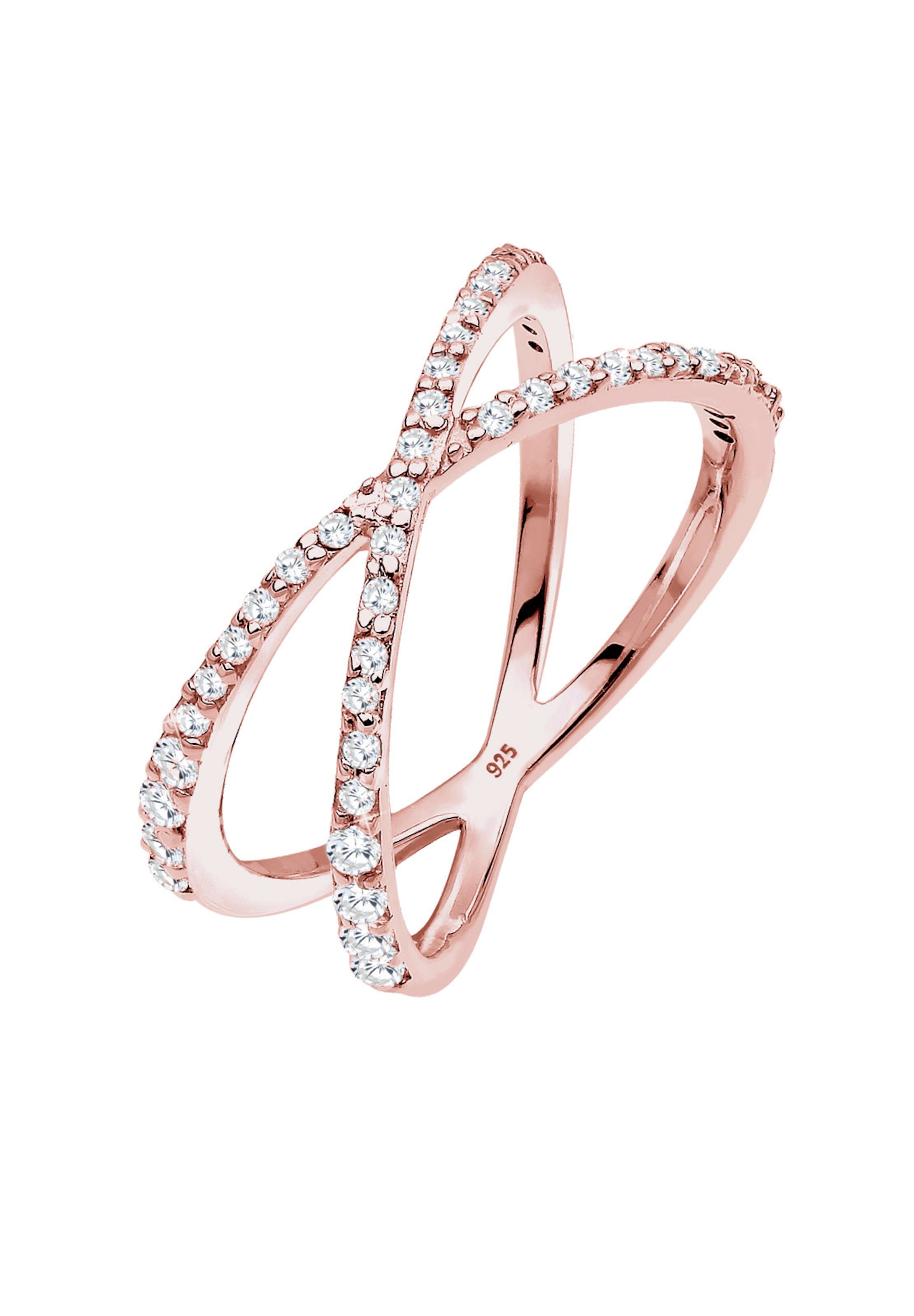 ELLI Ring 'Kreuz' in Goud: voorkant