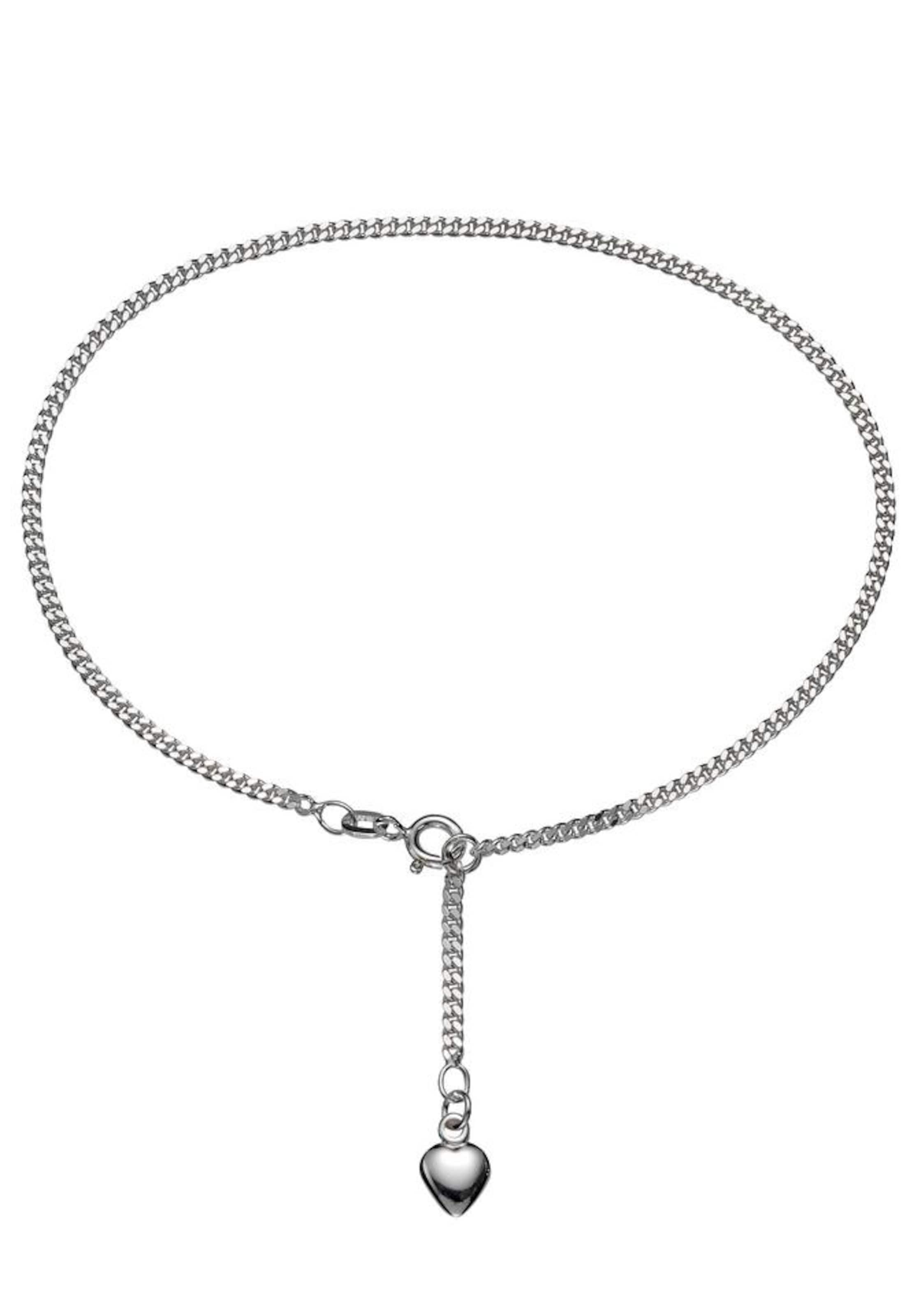 FIRETTI Foot Jewelry 'Herz' in Silver: front