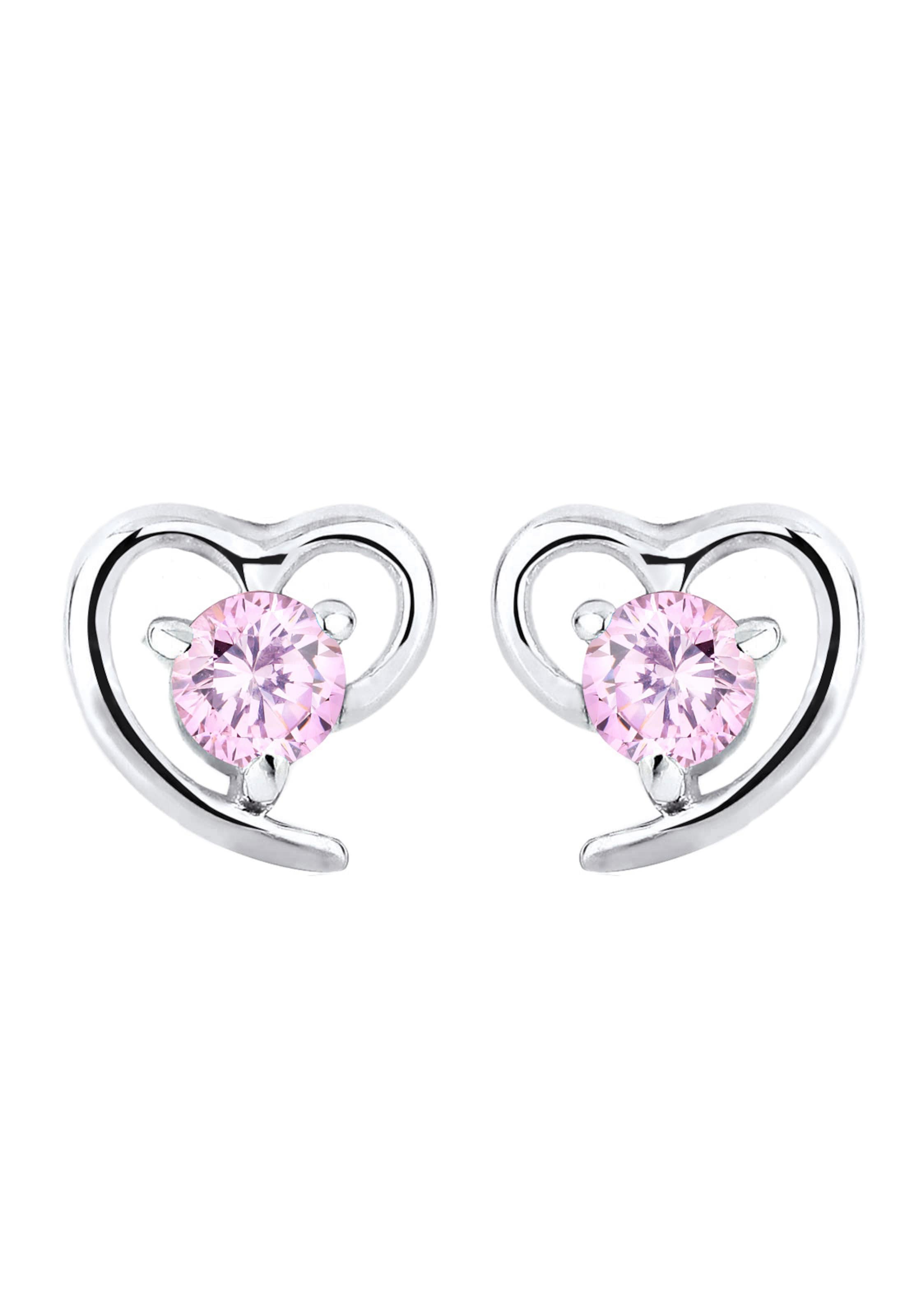 ELLI Oorbellen 'Herz' in Zilver: voorkant