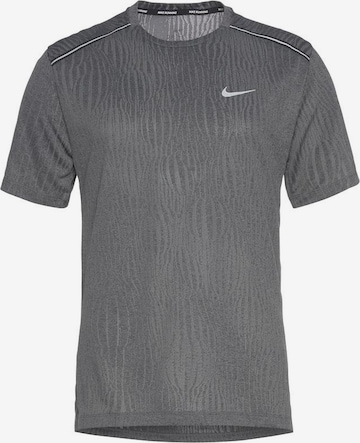 NIKE Regular Fit Funktionsshirt 'Miler' in Grau: predná strana