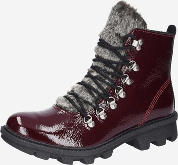 JOSEF SEIBEL Lace-Up Ankle Boots in Red: front