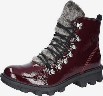 JOSEF SEIBEL Lace-Up Ankle Boots in Red: front