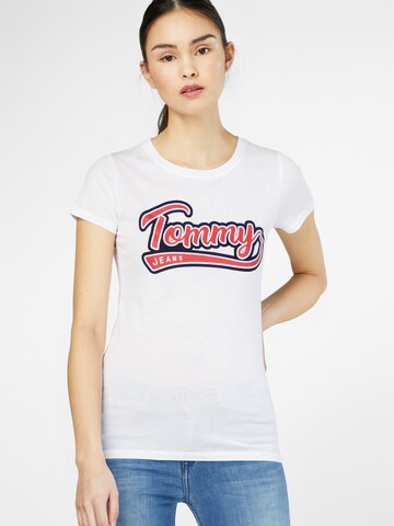 Tommy Jeans Shirt in Wit: voorkant