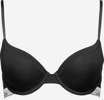 Sutien de tricou Sutien de la Calvin Klein Underwear pe negru: față