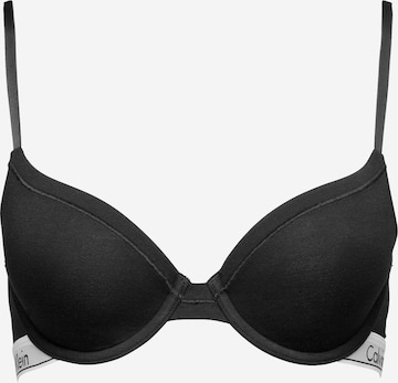 Sutien de tricou Sutien de la Calvin Klein Underwear pe negru: față