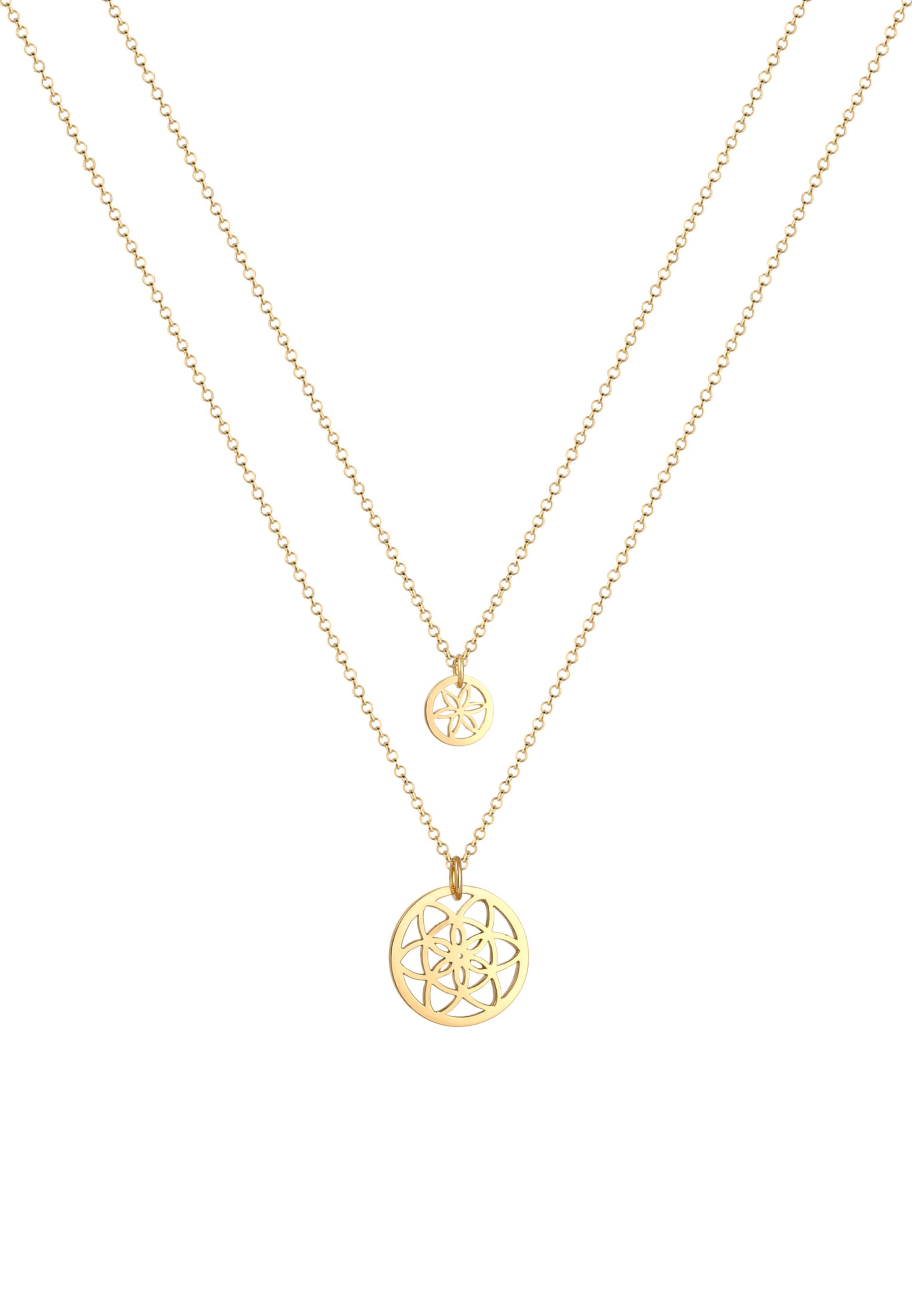 ELLI Řetízek 'Lebensblume, Mutter und Kind' – zlatá: přední strana