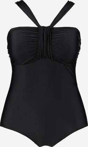 Bandeau Maillot de bain Ulla Popken en noir : devant