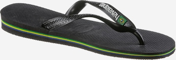 HAVAIANAS T-Bar Sandals 'Brasil Logo' in Black