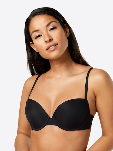 SCHIESSER T-shirt Bra in Black: front