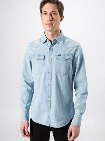 Slim fit Camicia di G-Star RAW in blu: frontale