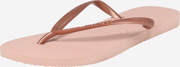 Flip-flops 'Slim' de la HAVAIANAS pe roz: față