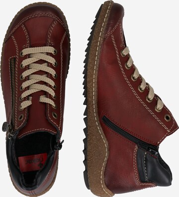 Rieker Lace-Up Ankle Boots in Red